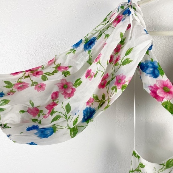 Alice McCall Rolling Meadows Floral Midi Dress Cut Out Cotton White Summer Party - Picture 5 of 14